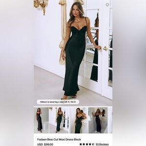 Princess Polly Fadyen Bias Cut Maxi Dress Black